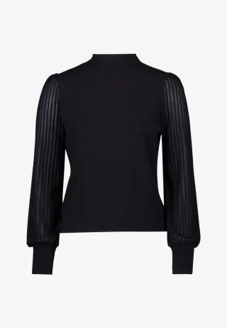 zero - Strickpullover mit transparenten Ärmeln black beauty - Gr. - 40