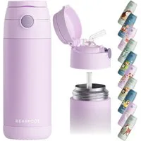 BEARFOOT Trinkflasche Thermo Kinder Trinkflasche Edelstahl - lila, Thermosflasche, auslaufsicher, Edelstahl, Kinderflasche, BPA-frei