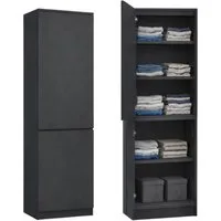 Home Collective Kleiderschrank Garderobenschrank Mehrzweckschrank Schrank platzsparend & vielseitig (50x40x180,5 cm (BxTxH), ideal für Schlafzimmer Flur & Arbeitszimmer) mit 2 Türig & 5 Einlegeböden in anthrazit