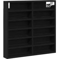 vidaXL Regal Vitrine Wandhalterung Schwarz Eichen-Optik 60 x 8,5 x 58 cm, 1-tlg.