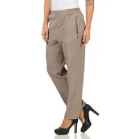 Aurela Damenmode Schlupfhose Stoffhose Damen Anzug- oder Business Hose Kurzgröße Teil-Gummizug, Bügelfalte, Reißverschlusstaschen