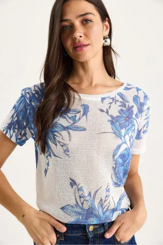 Transparent Rundhals-T-Shirt
