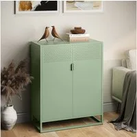 skølm Kommode Izar aus Metall (Mintgrün), Highboard mit Doppeltür & höhenverstellbare Einlegeböden