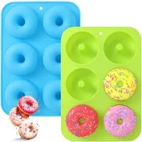 FELIXLEO Donutform 2 Stück Silikon Donut Formen 6 Hohlraum Antihaft -40 bis 230°C Muffins, (1-tlg)