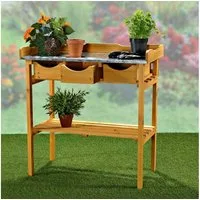 Mucola Pflanztisch Pflanztisch Arbeitstisch Blumentisch Gartentisch Gärtnertisch Tisch (Stück, 1-St., Pflanztisch Arbeitstisch), hochwertiger Oberflächen-Platte