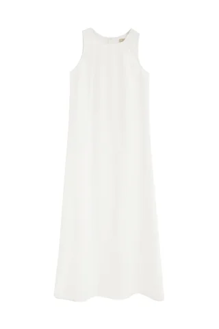 Ärmelloses Cotolino-Kleid weiß mit Polo Club Logo