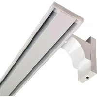 Bestlivings Gardinenschiene, 2-läufig, Fixmaß, verschraubt, Flache Aluminium Schiene (7mm), Längen bis 480cm, (4x120cm)