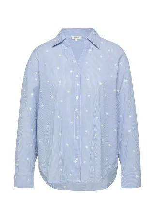 s.Oliver - Bluse blau/weiß - Gr. - 38
