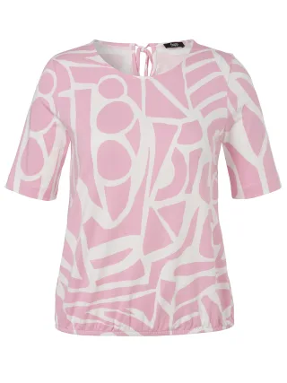Frapp - T-Shirt Rundhals 1/2 Arm Druck soft pink / offwhite - Gr. - 48