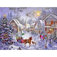 Rötting Design Malen nach Zahlen Diamond Painting Set 5d DIY Motiv Weihnachtslandschaft (Komplett-Set), Diamond Painting Vollbild, Lieferung enthält alle Utensilien