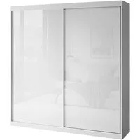 Lookway Kleiderschrank BASTER GLOSSY Weiß Hochglanz, Weiß / Weiß hochglanz 200 cm