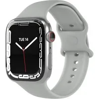 EAZY CASE Smartwatch-Armband Silikon Armband iWatch 11 10 9 8 7 6 5 4 3 2 SE Ultra, Apple Watch Ersatzarmband Silikon 44-49 mm Hellgrau Sport Unisex