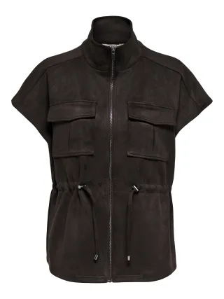 ONLY - ONLMIRA S/L FAUX SUEDE WAISTCOAT PNT Chocolate Torte - Gr. - XS