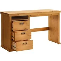 OTTO home Schreibtisch Konrad, aus zertifiziertem Massivholz, mit Schubladen, Breite 129 cm