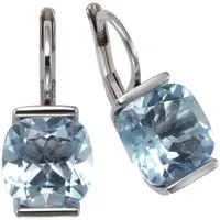 Zeeme Paar Ohrhänger 925 Silber mit Blautopas (beh)