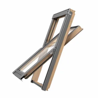 VELUX Gruppe Dachfenster RoofLite Holz SLIM und Eindeckrahmen 114 x 118