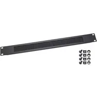 HMF Serverschrank Kabeldurchführung mit Bürsteneinsatz für Serverschrank, 19 Zoll, Schwarz