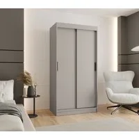 MOEBLO Schiebetürenschrank VELARO T (Moderner Kleiderschrank mit Schiebetüren, Kaschmir & schwarzen Griffen, flexibel einteilbar, mit optionalen Schubladen) (BxHxT):(BxHxT): 100/120/150/180/200/250 x 200 x 62 cm