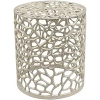 Casa Moro Beistelltisch Metall Tisch Dila Silber rund Designer Couchtisch Sofatisch (im 2er Set oder einzeln, aus Aluminium handgegossen), Kunsthandwerk