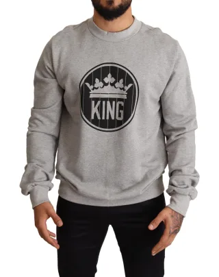 König Sweatshirt Grauer Rundhalsausschnitt