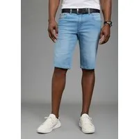 DELMAO Jeansshorts gerade geschnittene Beine, Regular-Fit, kniefreie Länge