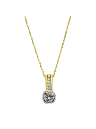 Celesta Gold Halskette 375/- Gelbgold 2farbig Zirkonia
