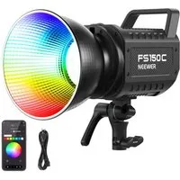 Neewer Videoleuchte FS150C 130W RGB LED Videoleuchte, APP/2,4GHz Steuerung, 17 Effekte, 2500-7500K, 19800Lux/1m, Bowens Mount, COB Fotolicht für Studio