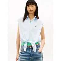 Tommy Jeans Blusentop TJW TIE FRONT POPLIN SHIRT mit Knoten Detail am Saum, reine Baumwolle