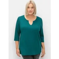 Sheego T-Shirt 3/4-Arm-Shirt 3/4-Arm aus trageangenehmem Baumwoll-Modal-Mix