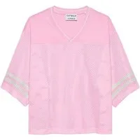 Catwalk Junkie Kurzarmshirt Football jersey - lockeres Kurzarmshirt Damen - Shirt V-Ausschnitt