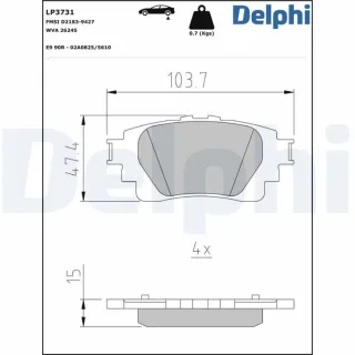 Delphi Bremsbel?ge hinten Toyota Yaris 1,5