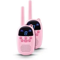 SilverCrest Walkie Talkie Silvercrest Kinder Walkie Talkie Set Funk Funkgerät bis 8km, (2-St., 2x Walkie-Talkies, 2x Gürtelklemmen, 6x AAA (LR03) Batterie), Tastenverriegelungs-Funktion (Key-Lock)