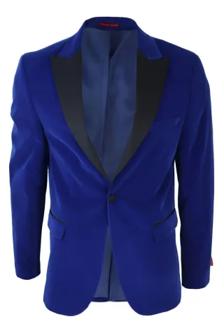 Blauer Herren-Smoking-Anzug-Blazer aus Samt
