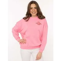 Zwillingsherz Sweatshirt "Feel Good Club" Rundhals, kleine Stickerei vorne