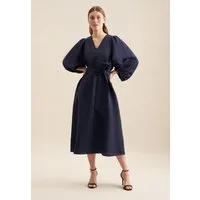 seidensticker Sommerkleid Schwarze Rose 3/4 V-Neck Uni