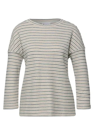 Street One - Strukturiertes Shirt weiß - Gr. - 36
