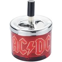 CHAMP Aschenbecher DREHASCHENBECHER AC/DC Ø9,5cm aus Metall Aschenbecher 650 (Rot), Windaschenbecher Druckaschenbecher Windaschenbecher Ascher