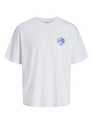 JACK&JONES - JORVACATION TEE SS CREW NECK TG Bright White - Gr. - M