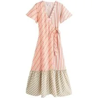 Next Wickelkleid Maxikleid in Wickeloptik mit Flatterärmeln (1-tlg)