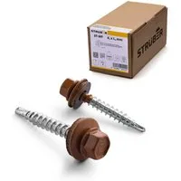 STRÜBER Schrauben- und Dübel-Set Trapezblechschrauben - Selbstbohrende Bohrschrauben mit Dichtscheibe, (250 St)