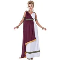 California Costumes Kostüm Römerin Damenkostüm Antike bordeaux-weiss