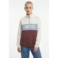 Converse Sweatshirt WOMEN'S CONVERSE HALF-ZIP COLORBLOCKED PULLOVER mit hochschließendem Kragen mit Reißverschluss, Langarm-Design