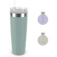 Emsa Isolierflasche Travel Mug Cool³, 3 Deckelpositionen, für gängige Autohalterungen, inkl. Strohhalm