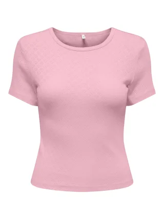 ONLY - ONLMADISON S/S O-NECK BABY TEE JRS Romance Rose - Gr. - XL