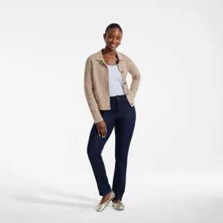 Kurzer Baumwoll-Blazer, Damen,  Weiß, Baumwolle, by Lands' End