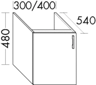 Burgbad Unterschrank System 30 Preisgruppe 4 Sana 480x400x540 Trend- oder RAL-Farbe Hochglanz UT040AF5348