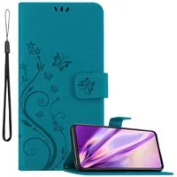 Cadorabo Handyhülle für Samsung Galaxy A52 (4G / 5G) / A52s Hülle Samsung Galaxy A52 (4G / 5G) / A52s, Hülle Schutzhülle Blumen Flower mit Standfunktion Kartenfach Magnet