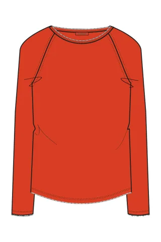 Smith&Soul - Regular basic Sweat Raglan mandarin red - Gr. - XS