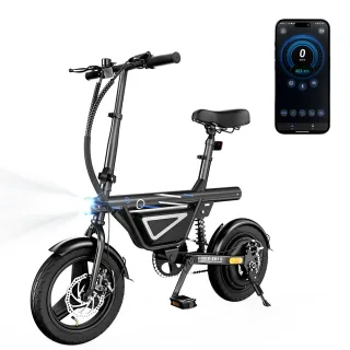 iScooter EB1S Electric Bike, 36V 12Ah, Max 500W Motor, 25km/h Max Speed, 14 Inch Tire, 50km Range, 120kg Load, With APP,
