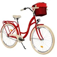 Milord Cityrad Milord City Fahrrad Korb Damenfahrrad, 28/26 Zoll, Rot, 3-Gang, 3 Gang, (Fahrradständer, Gepäckträger, Klingel, Korb, Kotflügel)